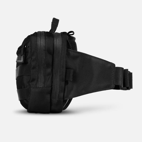 TRGR Logan CCW Waist Pack, Stealth Black With MOLLE, side view