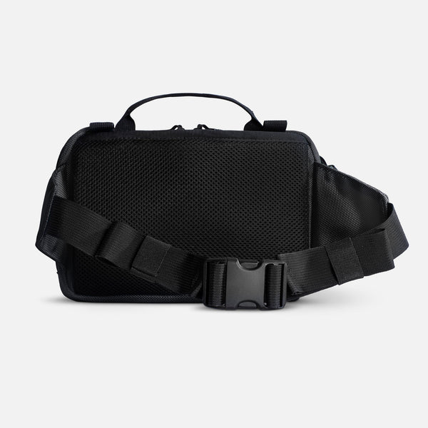 TRGR Logan CCW Waist Pack With MOLLE, Stealth Black, rear view