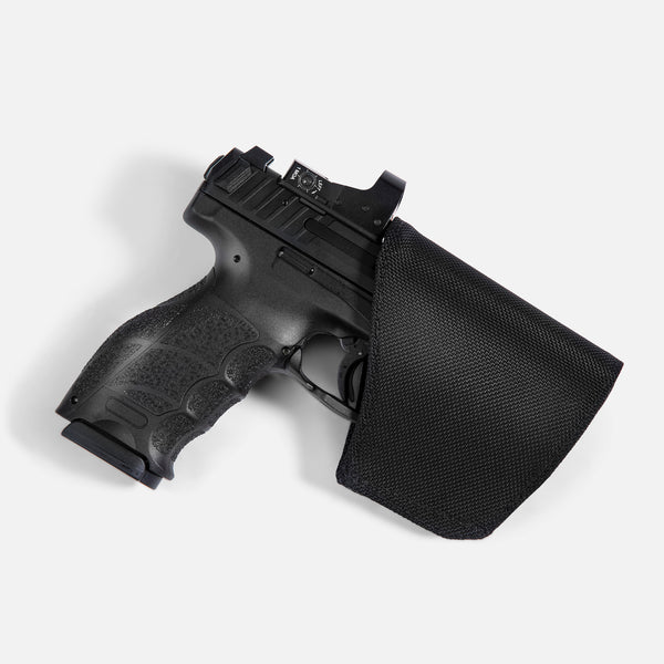TRGR nylon holster with pistol, right hand carry